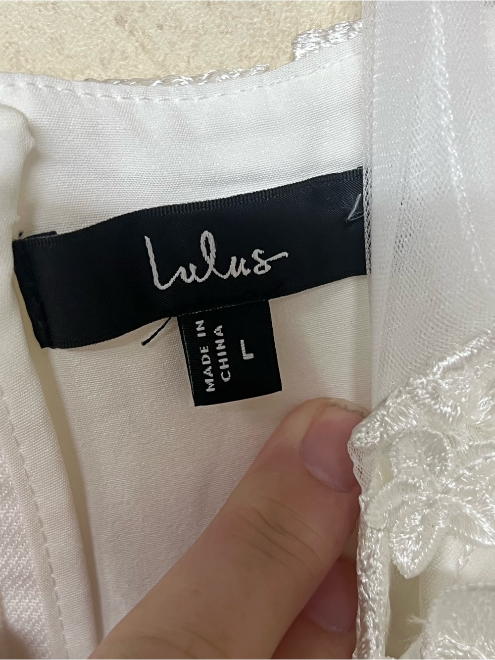 Lulus NWT classic romance white 3D floral appliqué tie strap mini dress feminine - Picture 13 of 15